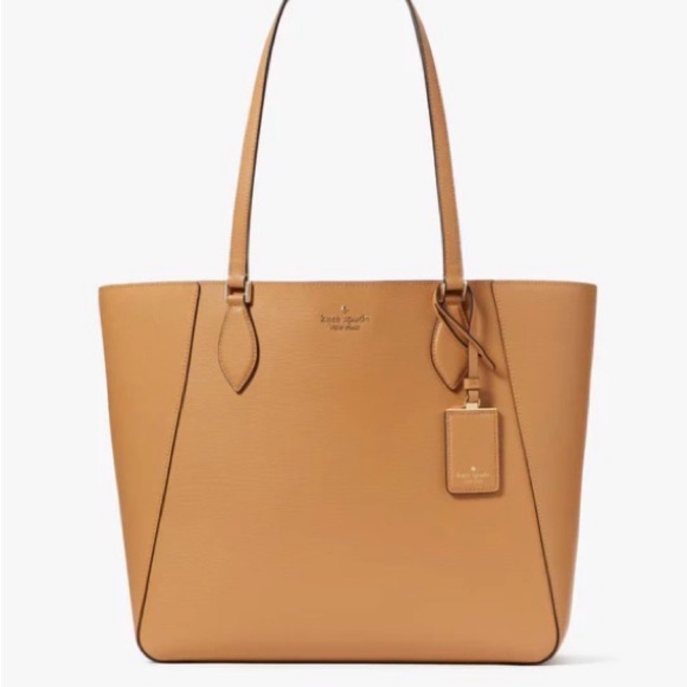 Kate Spade Tan Pebbled Leather Tote KF388 Poppy Tiramisu Large NWT